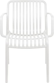 Πολυθρόνα Zoi pakoworld pp σε λευκή απόχρωση 55.5x57.5x79εκ