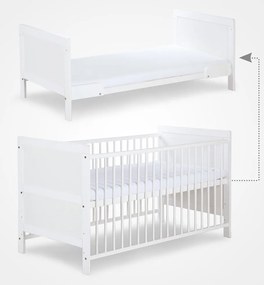 Κρεβατάκι μωρού Elgin 101, 80x120, 80x170, 95cm, 96 kg, Τάβλες για Κρεβάτι, Δεν ρυθμίζεται, Ρυθμιζόμενο ύψος ύπνου, Άσπρο, Ξύλο: Πεύκο | Epipla1.gr