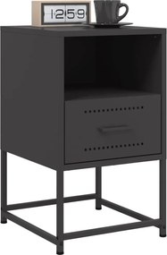 vidaXL Κομοδίνα 2 τεμ. Μαύρα 36x39x60,5 εκ. Χάλυβα