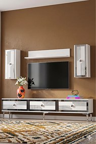 Stewehome Σετ μοντέρνας σύνθεσης τηλεόρασης με ράφι 180x30x41 cm