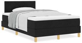 vidaXL Κρεβάτι Με Σανίδα και Στρώμα Μαύρο 120x190 εκ Ύφασμα