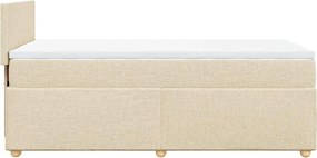 vidaXL Κρεβάτι Boxspring με Στρώμα Κρεμ 80 x 200 εκ. Υφασμάτινο