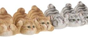 Διακοσμητική Φιγούρα Home ESPRIT Γκρι Πορτοκαλί Γάτες 5 x 9 x 6 cm (x6)