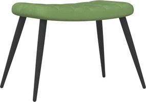 VidaXL Πολυθρόνα Relax Ανοιχτό Πράσινο Βελούδινη με Σκαμπό
