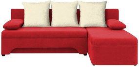 Γωνιακός καναπές Lamor-Κόκκινο - Λευκό