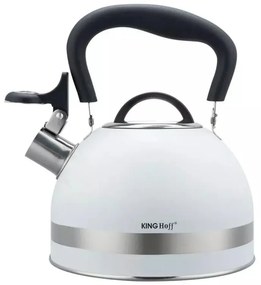 Τσαγιέρα με σφυρίχτρα Kinghoff KH 1852, 1.8l, Επαγωγή, Θερμομονωμένη λαβή, Λευκό