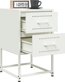 vidaXL Κομοδίνο Λευκό 36x39x60,5 εκ. από Χάλυβα