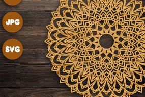 Intra απο ξύλο plywood 3mm-4mm πάχος 3D Mandala για Cricut Δίασταση 30x30 cm INTRAFABR-71433856