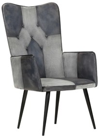 vidaXL Πολυθρόνα Γκρι από Γνήσιο Δέρμα