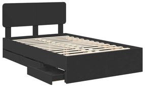 vidaXL Σκελετός Κρεβατιού Μαύρο 120 x 200 cm Μηχανήματος Ξύλο