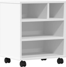 vidaXL Βάση Εκτυπωτή με Ρόδες Λευκή 41x32x48 εκ.