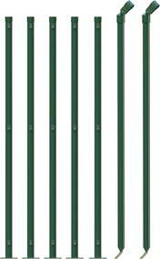 vidaXL Συρματόπλεγμα Περίφραξης Πράσινο 1,1x10 μ. με Βάσεις Φλάντζα