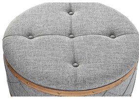 Σκαμπό DKD Home Decor   Φυσικό Ξύλο πολυεστέρας Ανοιχτό Γκρι (80 x 80 x 43 cm)