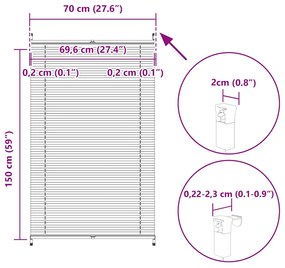 Πλισέ ρόλερ σκίασης 70x150cm Λευκό 240599