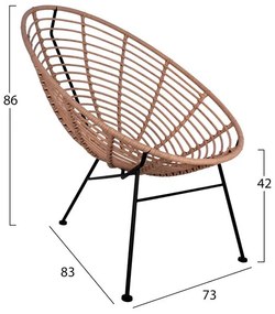 ΣΕΤ ΕΞΩΤΕΡΙΚΟΥ ΧΩΡΟΥ 3ΤΜΧ ALLEGRA HM10335 ΜΠΕΖ WICKER-ΜΕΤΑΛΛΟ