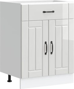 vidaXL ντουλάπι βάσης κουζίνας Lucca Λευκό Υψηλής στιλπνότητας