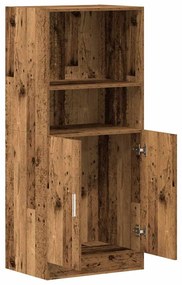 Ντουλάπι Κουζίνας Όψη Παλαιού Ξύλου 57x41,5x131,5εκ. Επεξ. Ξύλο - Καφέ