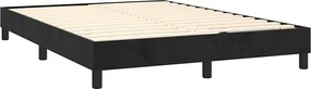 vidaXL Κρεβάτι Boxspring με Στρώμα Μαύρο 140x200 εκ. Βελούδινο