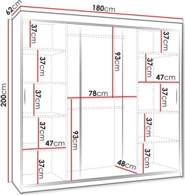 Ντουλάπα Wika 180 συρόμενη-Artisan