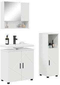 vidaXL Σετ Επίπλων Μπάνιου 3 pcs Γυαλιστερό λευκό 61 x 35 x 64 εκ.