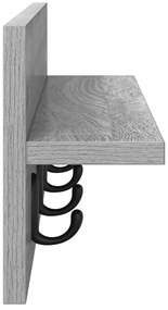 vidaXL Τοίχου Κρεμάστρα με ράφι Γκρι sonoma 60 x 10.5 x 18 εκ