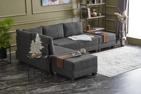 Corner Sofa-Bed Fly Left - Anthracite Anthracite