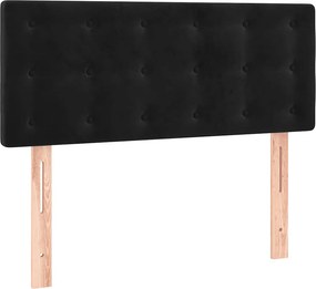 vidaXL Κρεβάτι Boxspring με Στρώμα Μαύρο 100x200 εκ. Βελούδινο