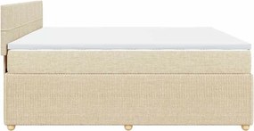 vidaXL Κρεβάτι Boxspring με Στρώμα Κρεμ 200x200 εκ. Υφασμάτινο