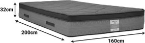 Στρώμα Deluxe pakoworld pocket spring διπλής όψης 32cm 160x200εκ