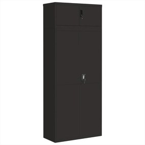 vidaXL Αρχειοθήκη Μαύρη 90 x 40 x 220 εκ. Ατσάλινη