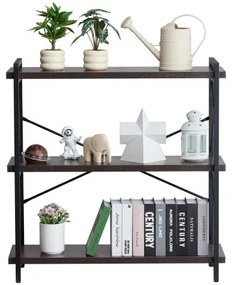 VEVOR Metal Bookshelf Rustic Bookshelf 3-Tier for Living room Bedroom &amp; Office