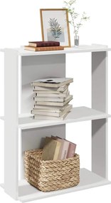 vidaXL Βιβλιοθήκη 3 επιπέδων Λευκό 60x30x80 cm Ξύλινη κατασκευή