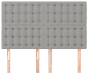 vidaXL Κεφαλάρι Ανοιχτό Γκρι 144x5x118/128 εκ. Ύφασμα