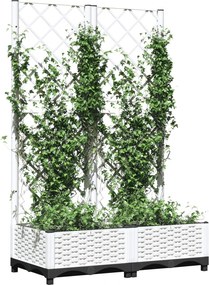 vidaXL Γλάστρα Κήπου Λευκό 80 x 40 x 121,5 cm