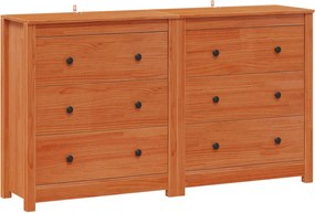 vidaXL Πλαϊνό γραφείο με συρτάρι 2 pcs Κερωμένο Καφέ 140 x 35 x 80 εκ.