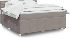 vidaXL Κρεβάτι Boxspring με Στρώμα Taupe 180x200 εκ. Υφασμάτινο