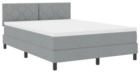 vidaXL Κρεβάτι Box Spring με Στρώμα Ανοιχτό Γκρι 140x200 εκ Ύφασμα