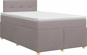 vidaXL Κρεβάτι box spring με στρώμα Taupe 120 x 200 cm Ύφασμα