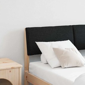vidaXL Ταπετσαρισμένο κεφαλάρι Μαύρο 120 cm Στερεά ξυλεία πεύκου