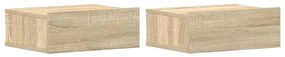 vidaXL Κομοδίνα Κρεμαστά 2 τεμ. Sonoma Δρυς 40x30x15εκ. από Επεξ. Ξύλο