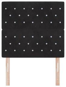 vidaXL LED Κεφαλάρι Μαύρο 100 cm Βελούδο