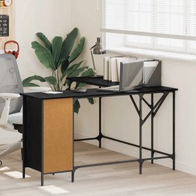 vidaXL Γραφείο Μαύρη Οξυά 141 x 141 x 75 εκ Επεξεργασμένο ξύλο
