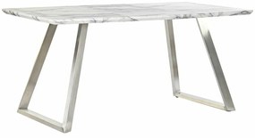 Τραπεζαρία DKD Home Decor Χάλυβας Λευκό 160 x 90 x 76 cm Ξύλο MDF