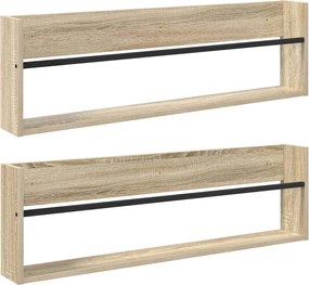 vidaXL Ράφι Περιοδικών με ράφι 2 pcs Δρύς Sonoma 100 x 12 x 30 εκ