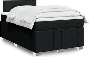 vidaXL Κρεβάτι Boxspring με Στρώμα Μαύρο 120x200 εκ. Υφασμάτινο