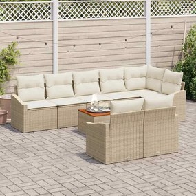 vidaXL Σετ Καναπέ Κήπου 9 pcs Beige, λευκό