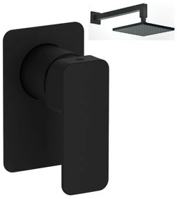 Eurorama Quadra Black Matt Ανακλινόμενη κεφαλή 30x30εκ.+Μίκτης Εντοιχισμού 1 Εξόδου