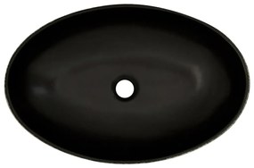 vidaXL Νιπτήρας Οβάλ Μαύρος και Μπλε 56,5x36,5x13,5 εκ. Κεραμικός