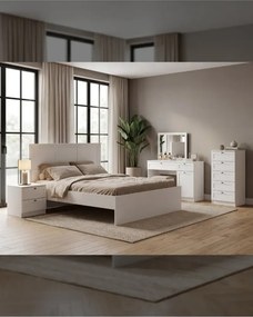 Stewehome Τραπέζι μακιγιάζ μοντέρνου σχεδιασμού με καθρέφτη Λευκό 120x41x99 cm