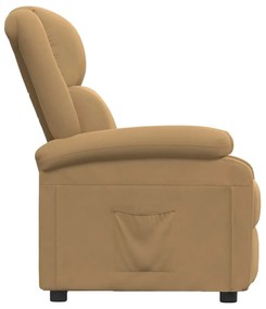 vidaXL Πολυθρόνα Ανακλινόμενη με Ανύψωση Καφέ Βελούδινη